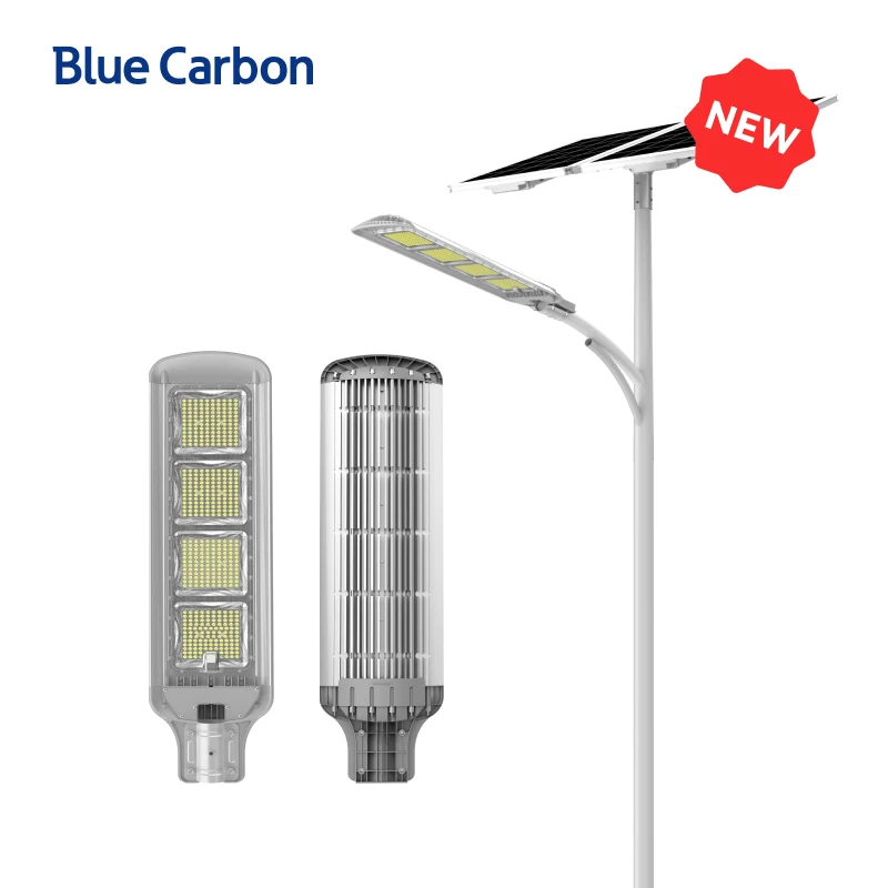 Lampione stradale solare municipale in carbonio blu 24V